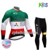 Cykeltrøje Langærmet + Cykelbukser 2017 Astana Pro Team Børn N004 Vinter Thermal Fleece